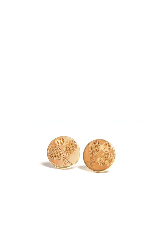 ARETES RAQUETA DORADOS