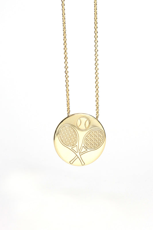 PLAQUITA RAQUETAS + CADENA DORADO