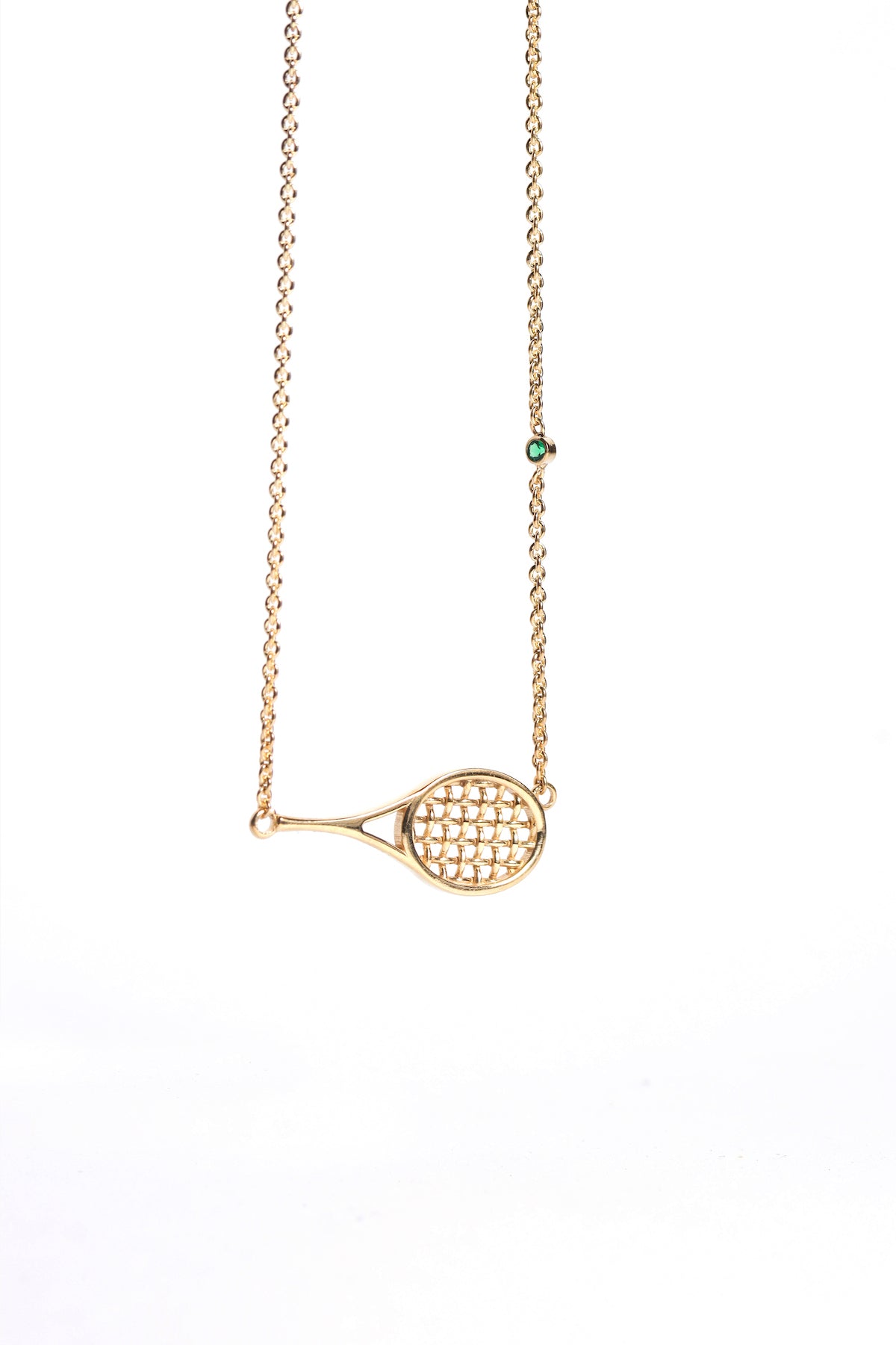 CADENA RAQUETA CON CUERDAS DORADO