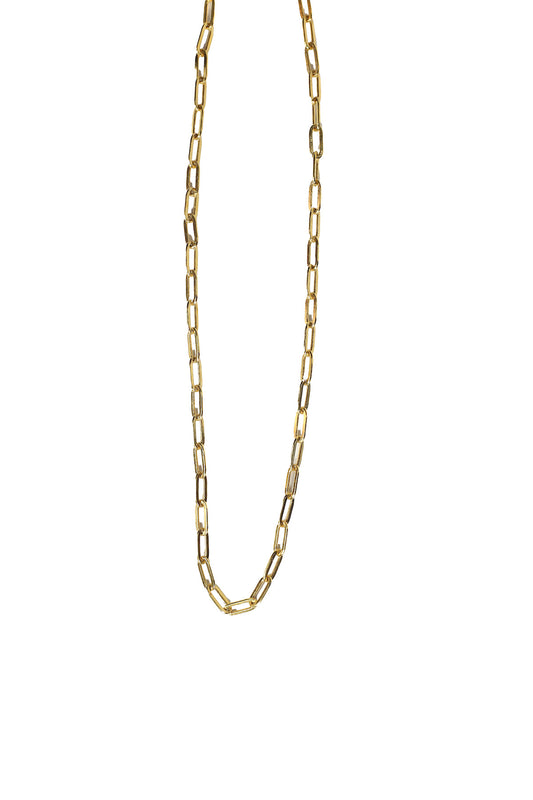 CADENA PAPPER CLIP PLATA + BAÑO DE ORO