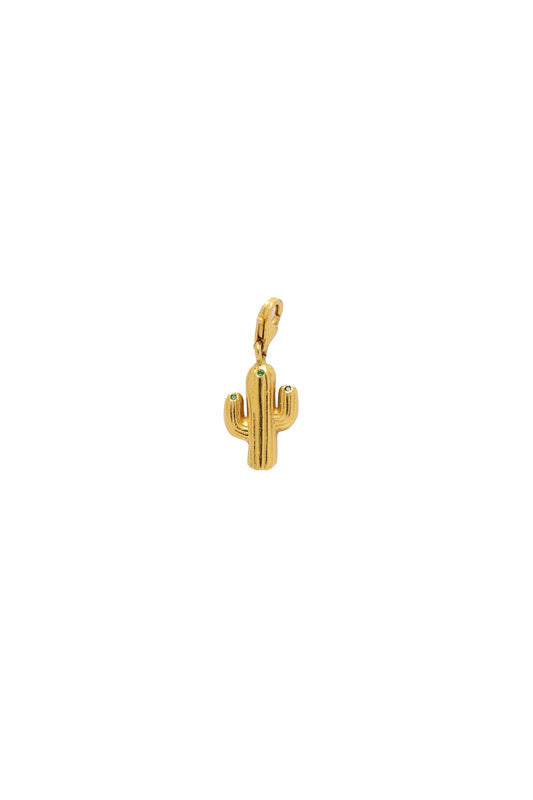 CHARM CACTUS PLATA + BAÑO DE ORO & CIRCONIAS