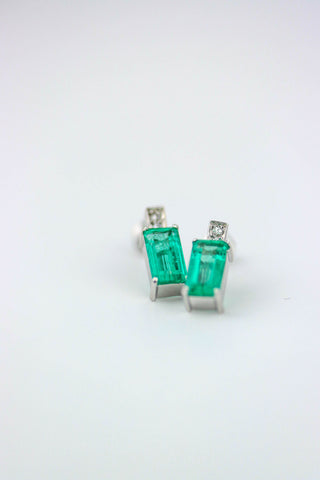 ARETES DIAMANTE + ESMERALDA