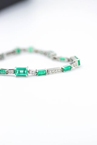 PULSERA ESMERALDAS + DIAMANTES