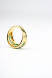 ANILLO ESMERALDAS + ORO 18K