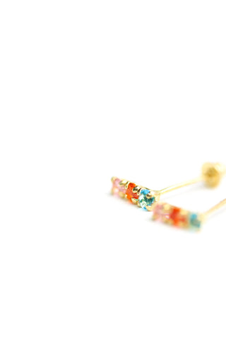 Broquel circonias de colores 14k