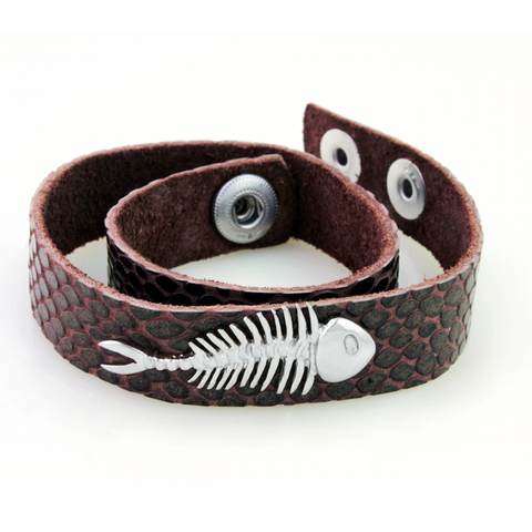 Pulsera de piel Plateada - Libélula Por Sofía