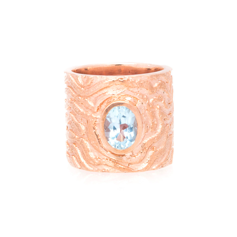 Anillo Tronco Con Topacio Rosa - Libélula Por Sofía