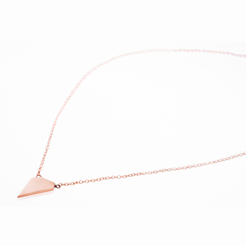 Collar Triángulo Sencillo Largo Rosa - Libélula Por Sofía
